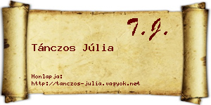Tánczos Júlia névjegykártya
